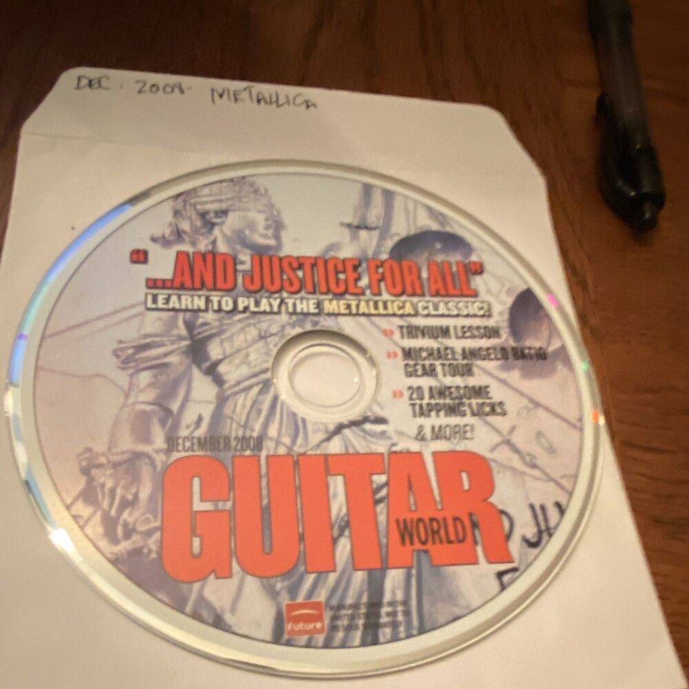 Guitar World Lesson CD ROM Dec 2008 Metallica Trivium Tapping Lesson & More